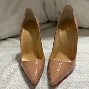 Christian Louboutin So Kate Heels Patent Nude Size 37.5